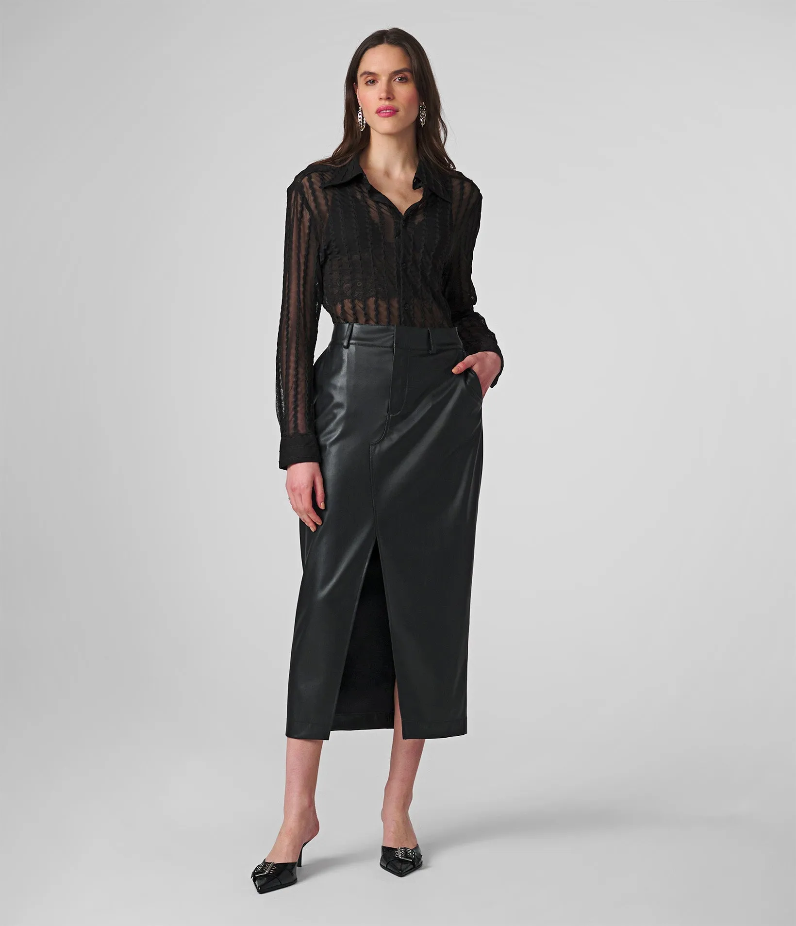 Faux Leather Skirt