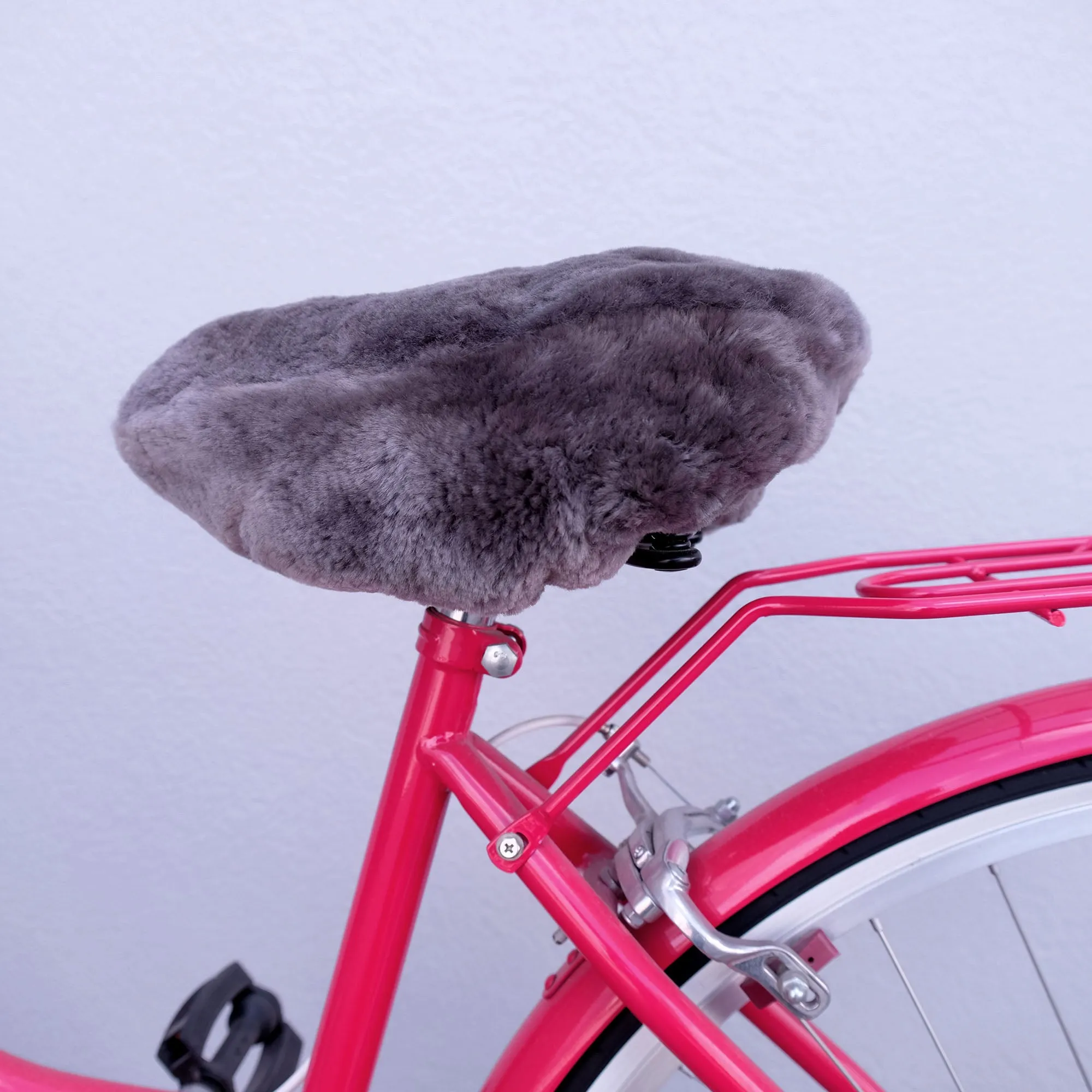 Flint Grey Bicycle Seat Cover - Made From 100% Genuine Australian Merino Sheepskin