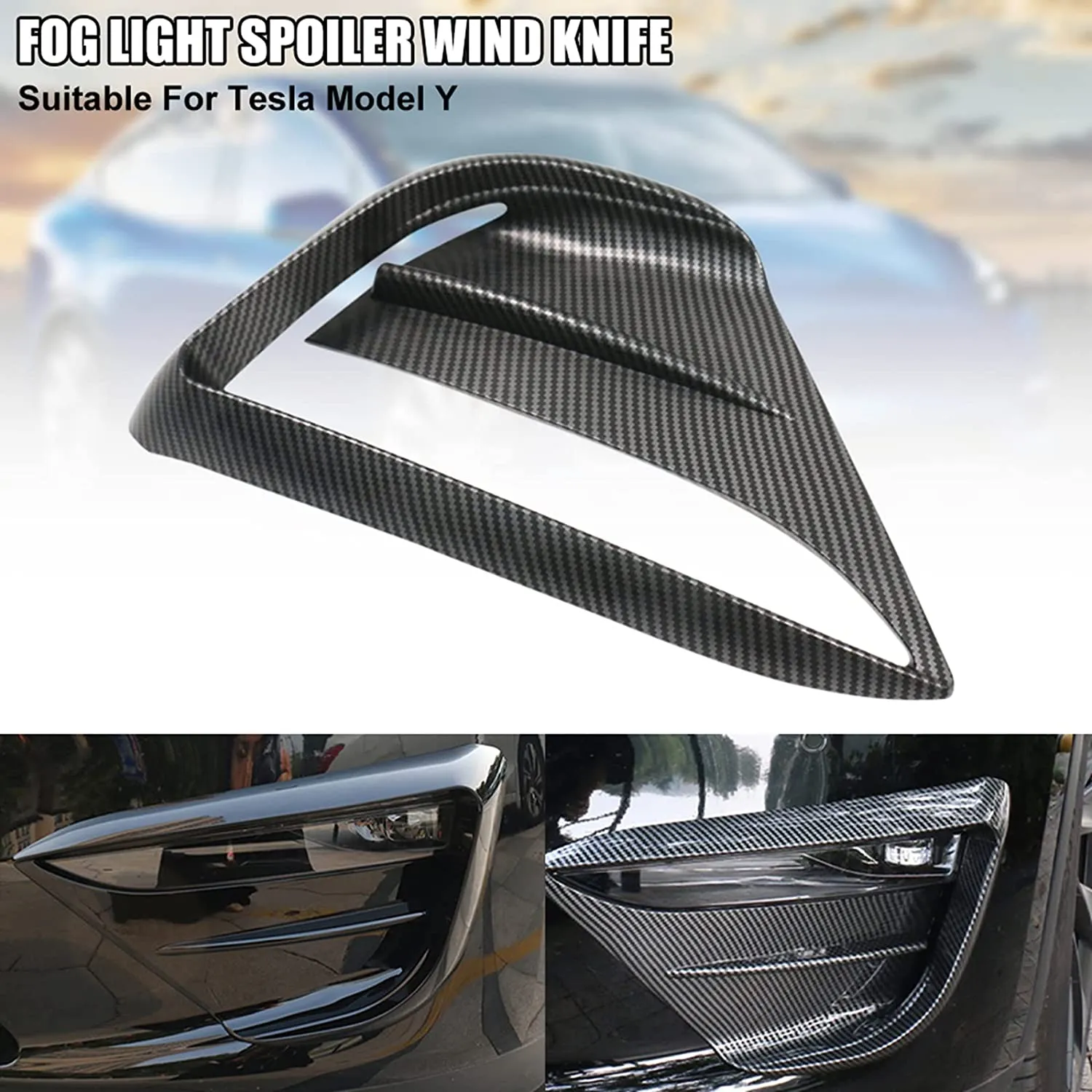 Front Fog Lamp Cover suitable for Tesla Model Y 2020-2024