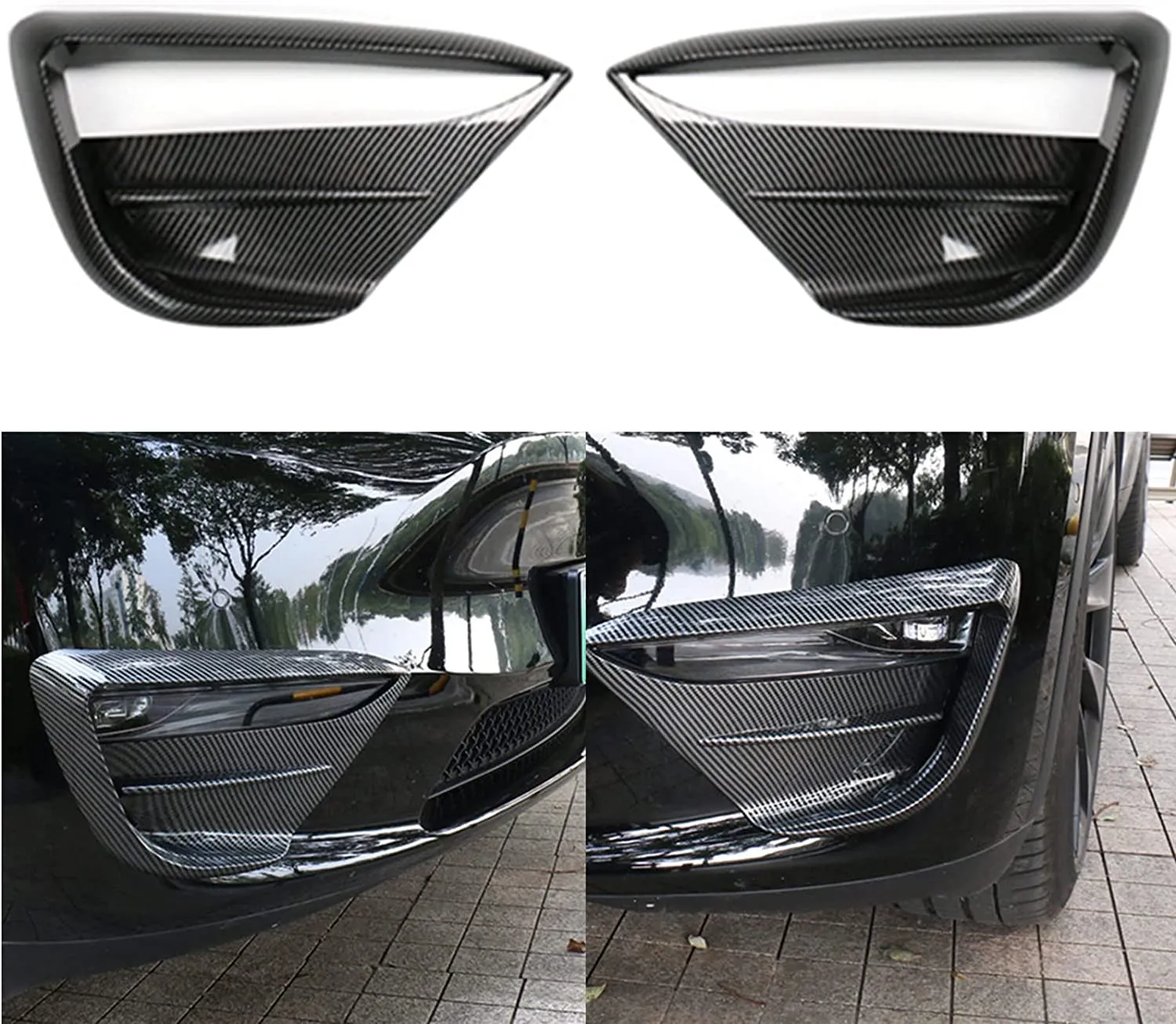 Front Fog Lamp Cover suitable for Tesla Model Y 2020-2024