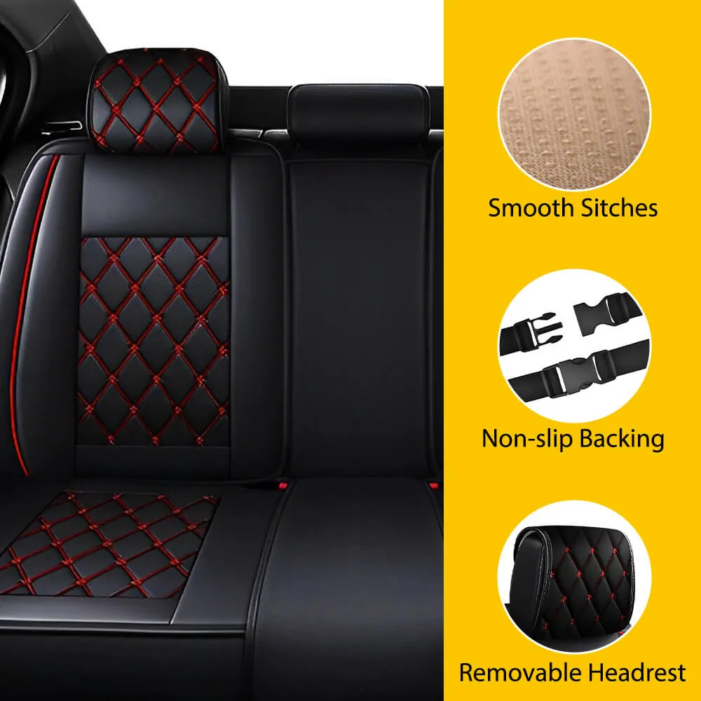 Full Set Leather Car Seat Cover 5 Pieces for 07-22 Silverado and Sierra 1500 2500HD 3500HD