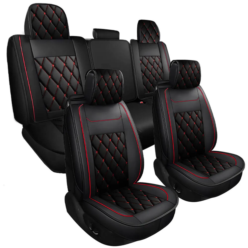 Full Set Leather Car Seat Cover 5 Pieces for 07-22 Silverado and Sierra 1500 2500HD 3500HD