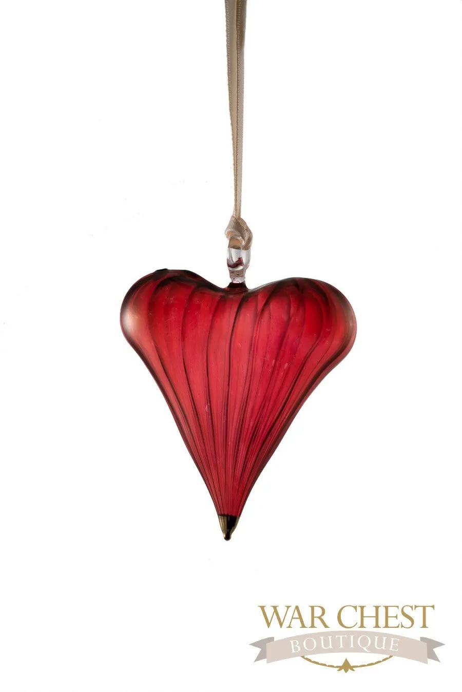 Glass Heart Glass Ornament Red