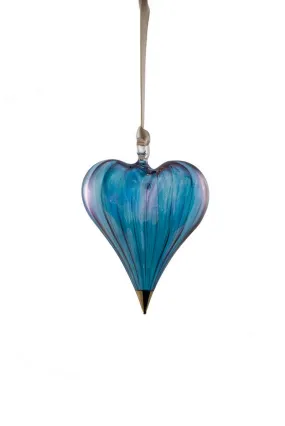 Glass Heart Ornament Blue