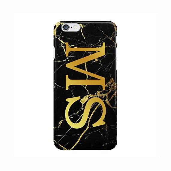 Gold Crackling Initials Case