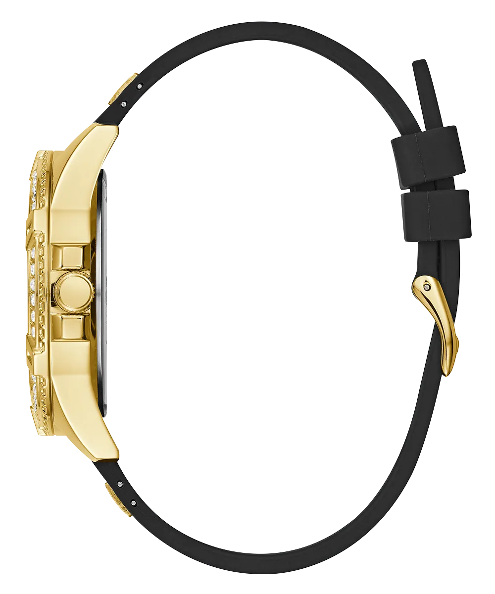 GUESS Ladies Black Gold Tone Multi-function Watch