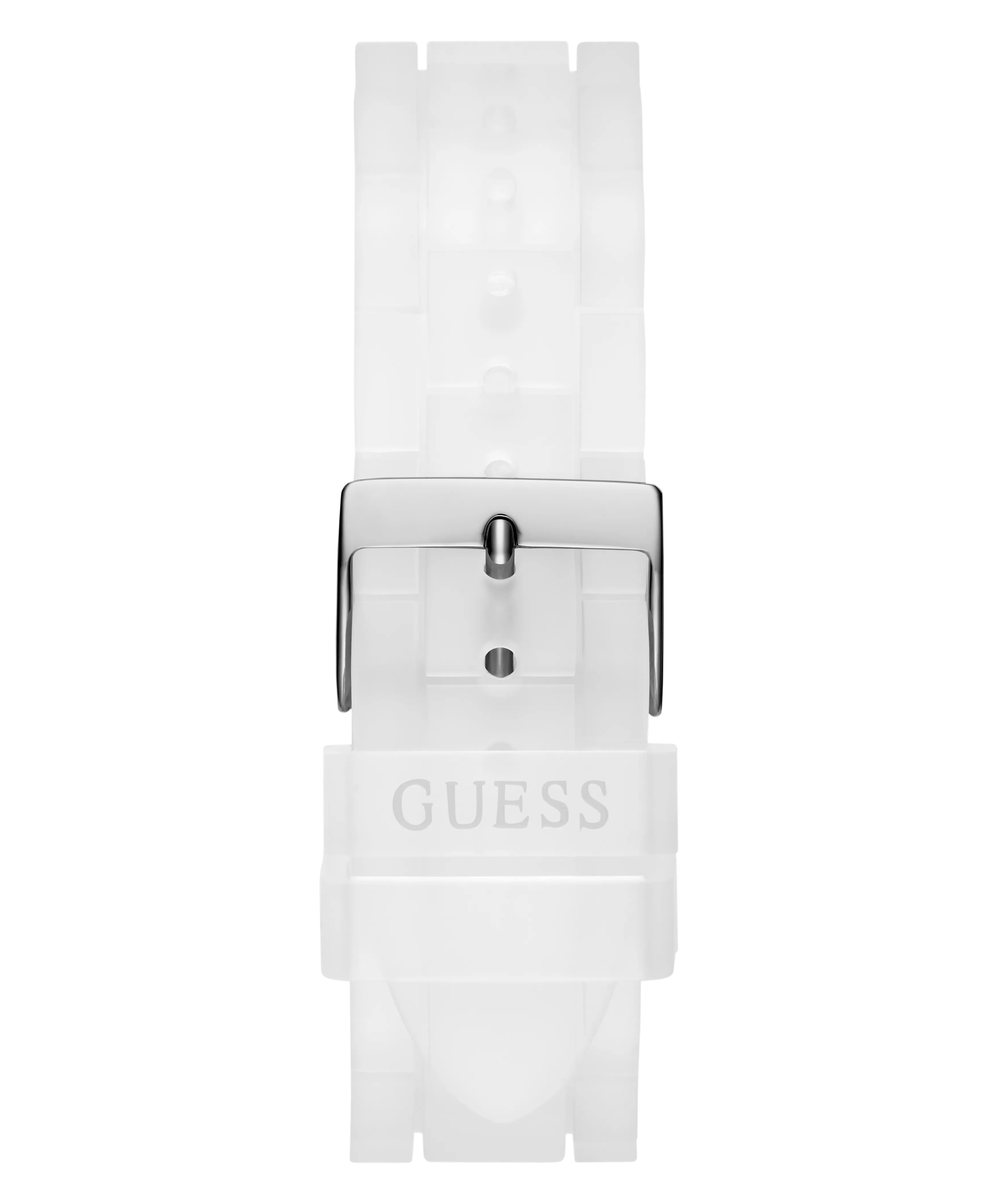 GUESS Ladies Clear Silver Tone Multi-function Watch