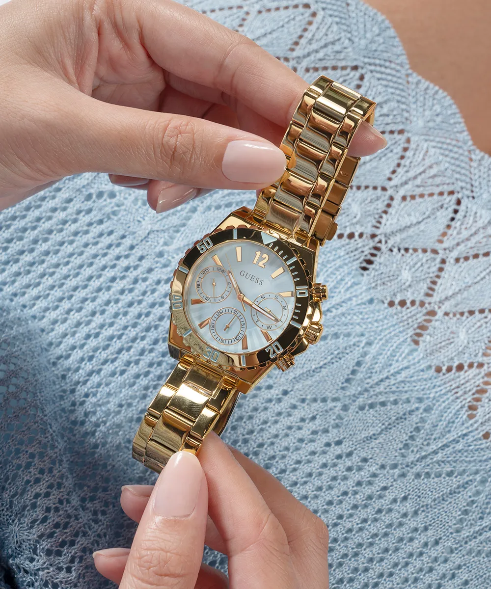 GUESS Ladies Gold Tone Multi-function Watch