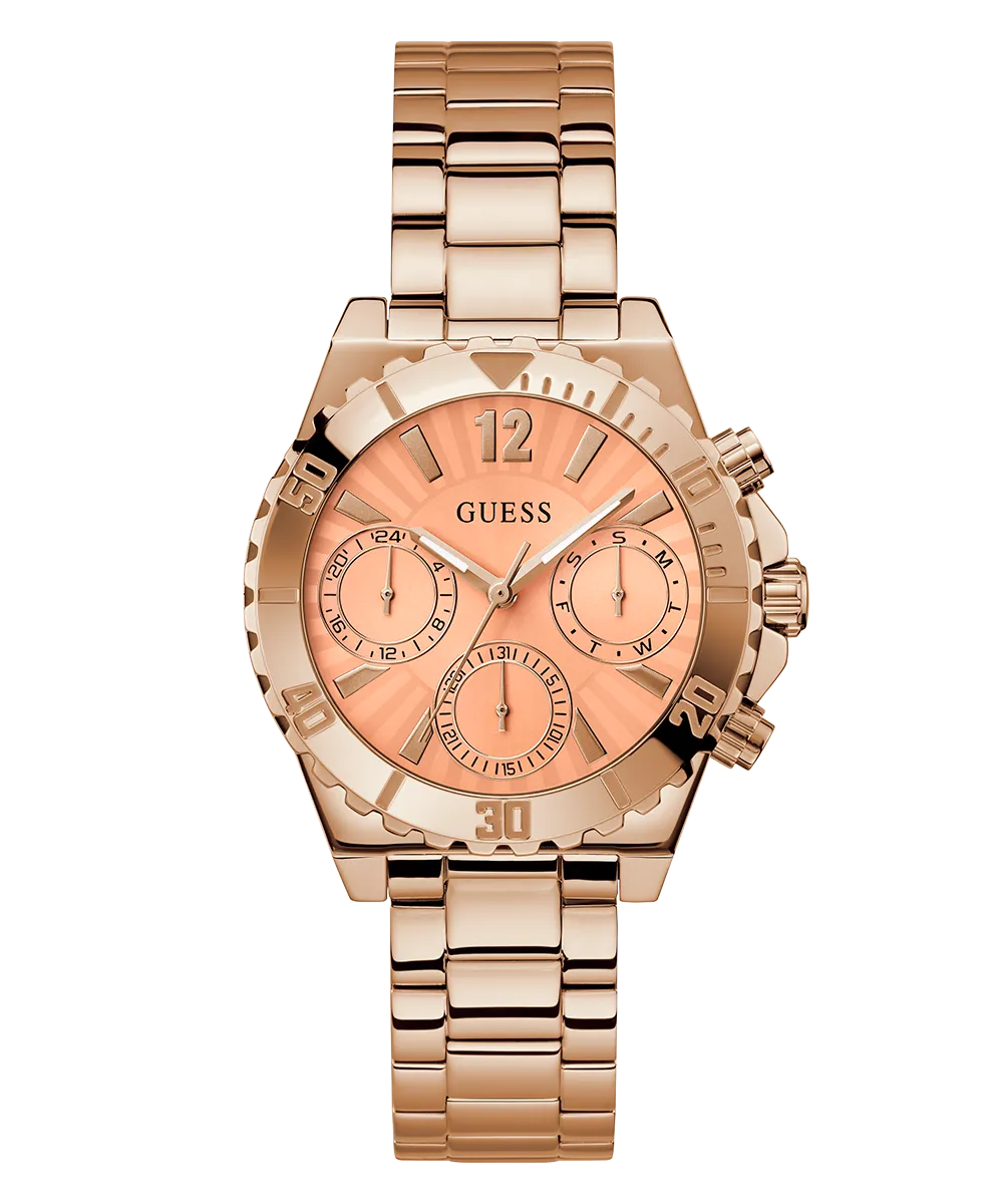 GUESS Ladies Rose Gold Tone Multi-function Watch