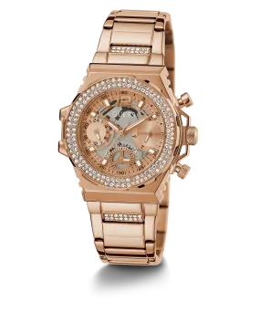 GUESS Ladies Rose Gold Tone Multi-function Watch