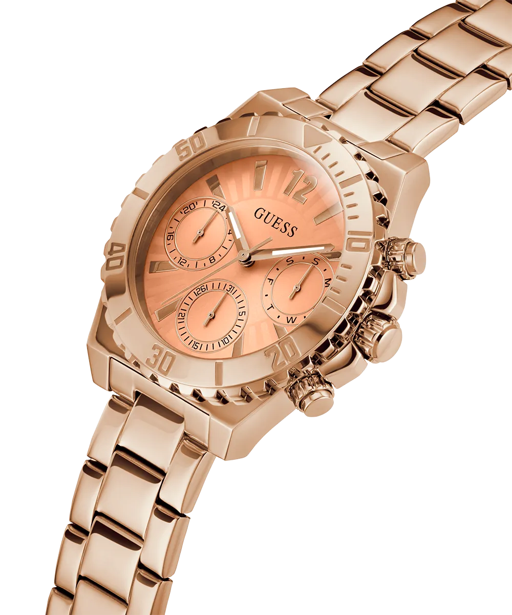 GUESS Ladies Rose Gold Tone Multi-function Watch