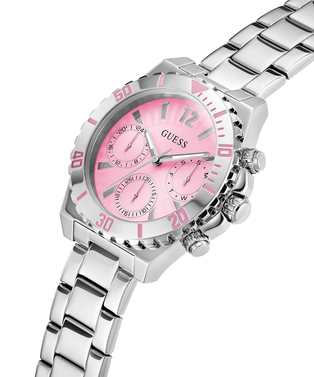 GUESS Ladies Silver Tone Multi-function Watch