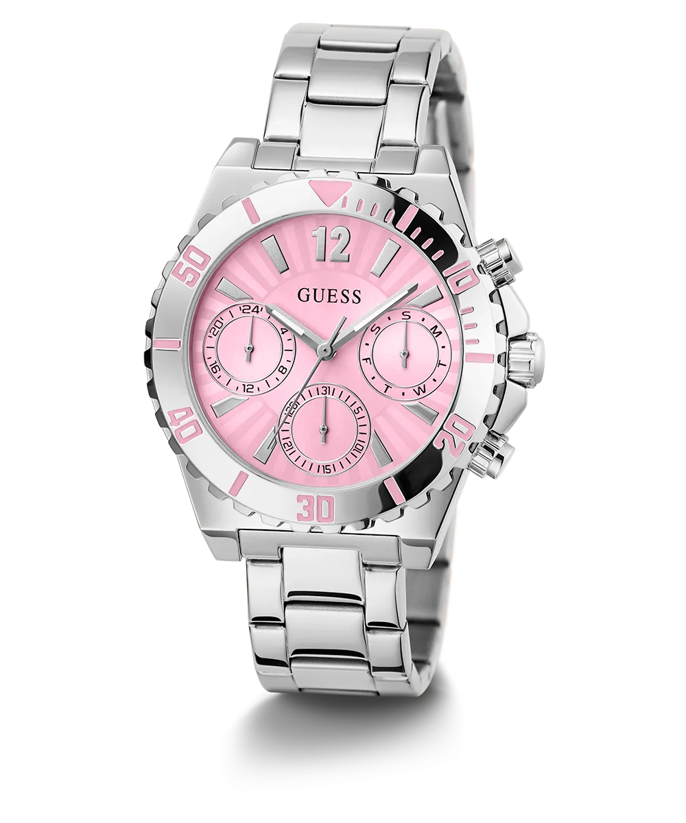 GUESS Ladies Silver Tone Multi-function Watch