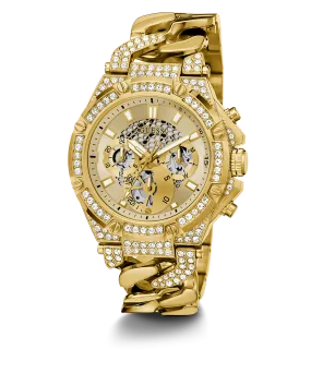 GUESS Mens Gold Tone Multi-function Watch