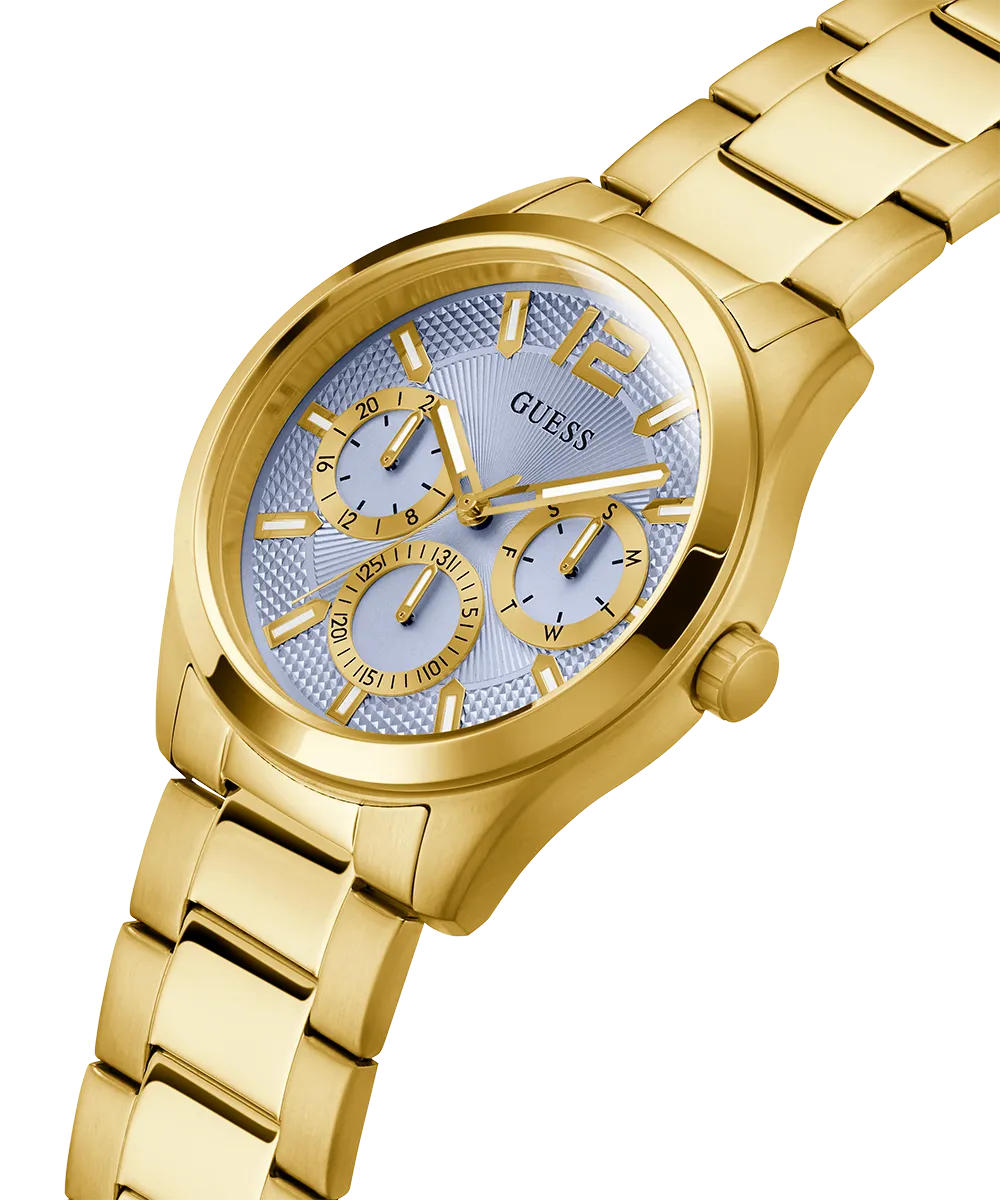 GUESS Mens Gold Tone Multi-function Watch