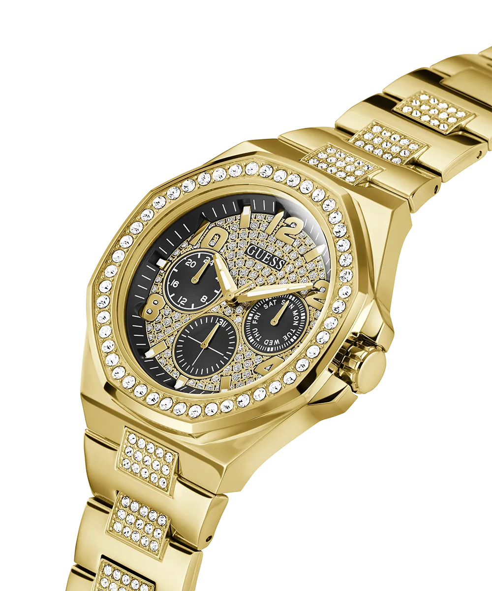 GUESS Mens Gold Tone Multi-function Watch