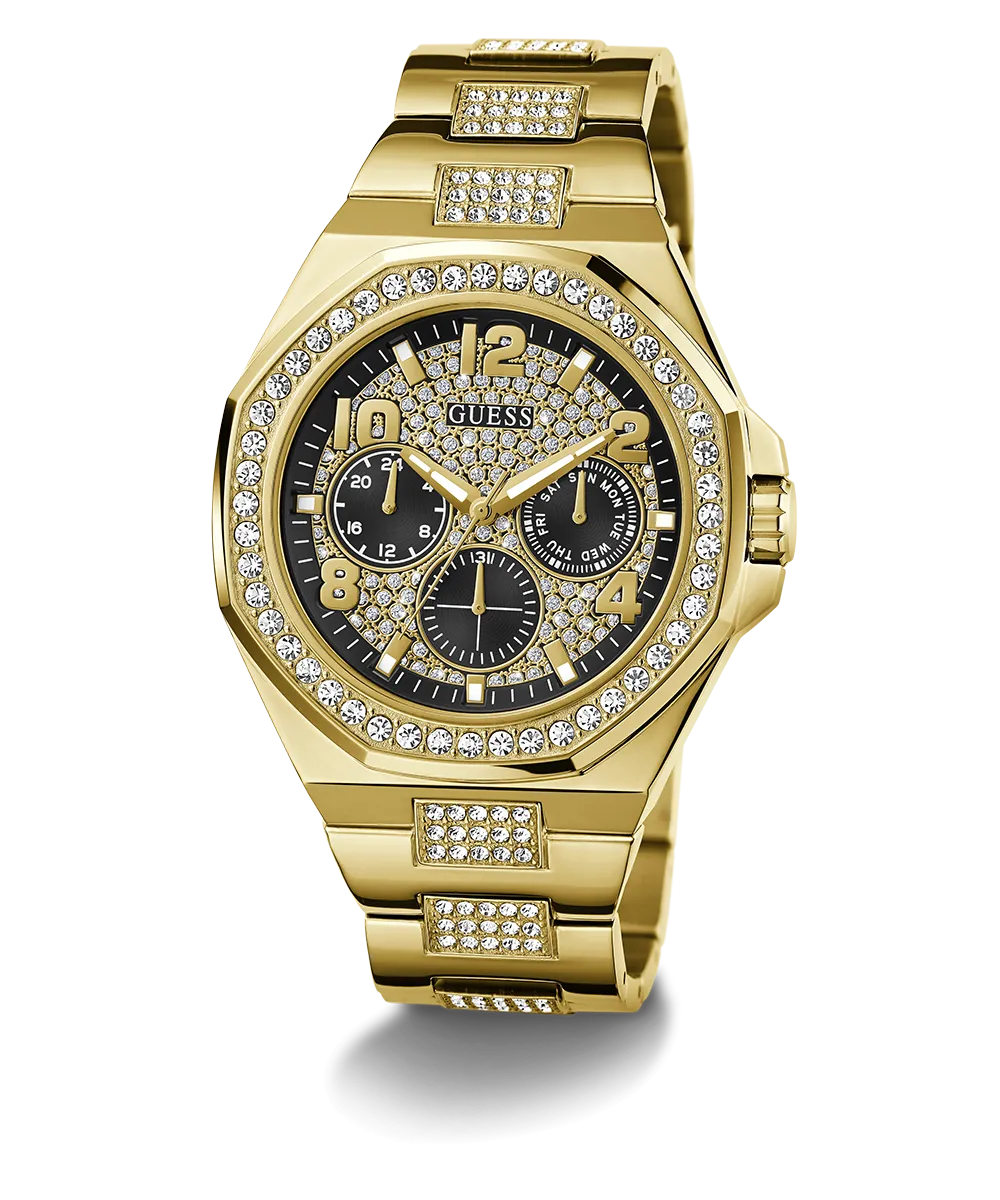 GUESS Mens Gold Tone Multi-function Watch