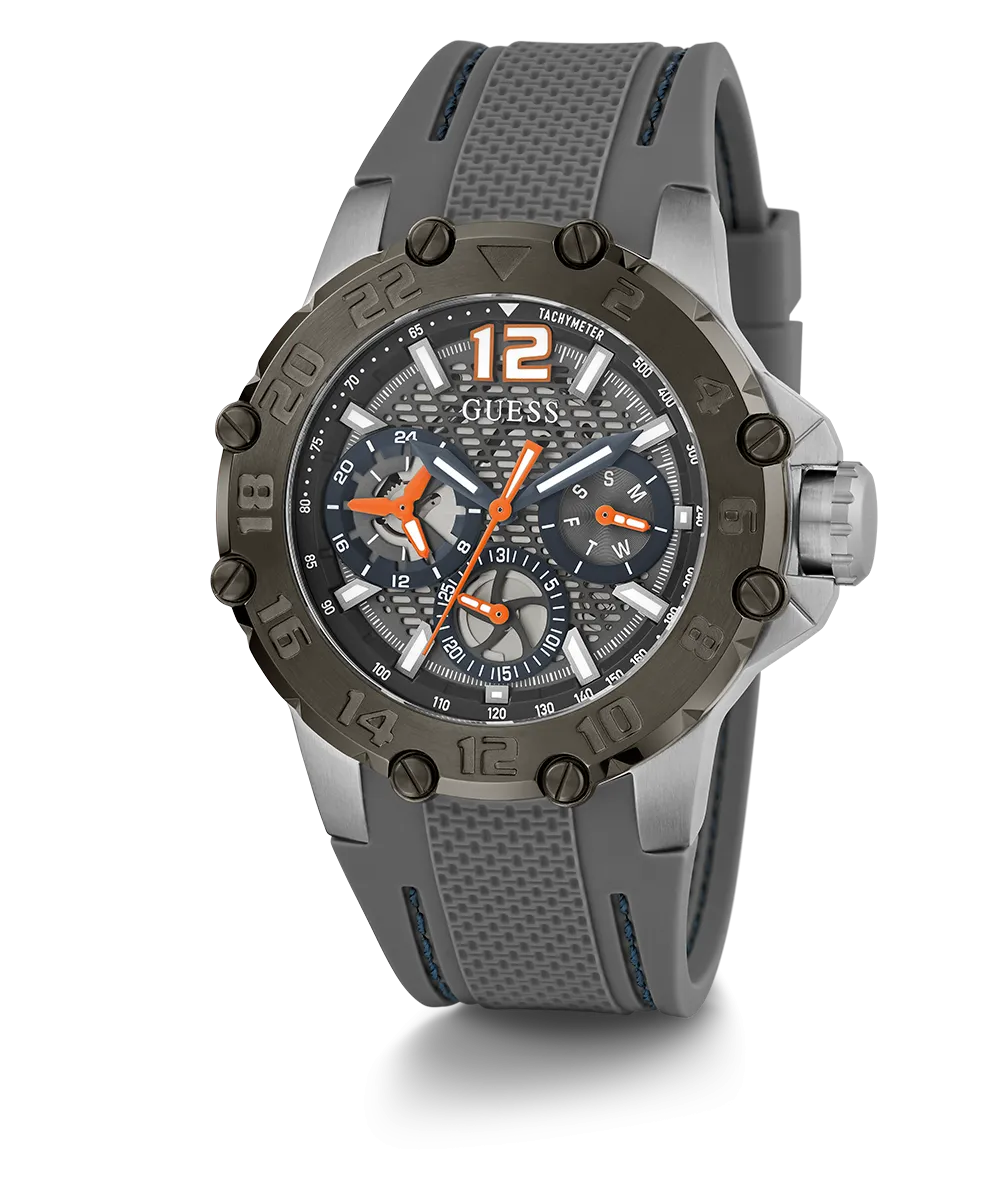 GUESS Mens Grey 2-Tone Multi-function Watch