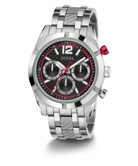 GUESS Mens Silver Tone Multi-function Watch