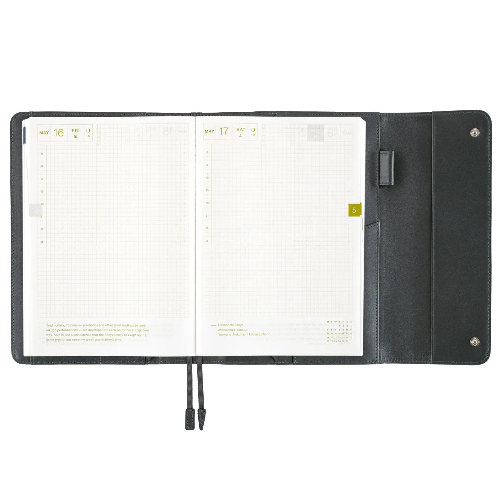 Hobonichi Techo Cover Cousin A5 -  Leather: Charcoal Gray