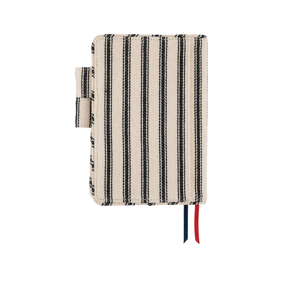 Hobonichi Techo Cover Original A6 -  Lined Fabric: Herringbone (Ivory x Black)