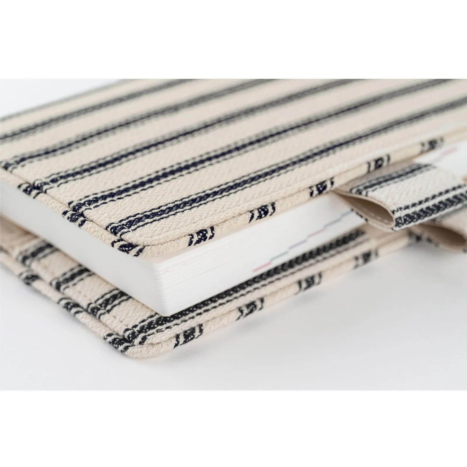 Hobonichi Techo Cover Original A6 -  Lined Fabric: Herringbone (Ivory x Black)