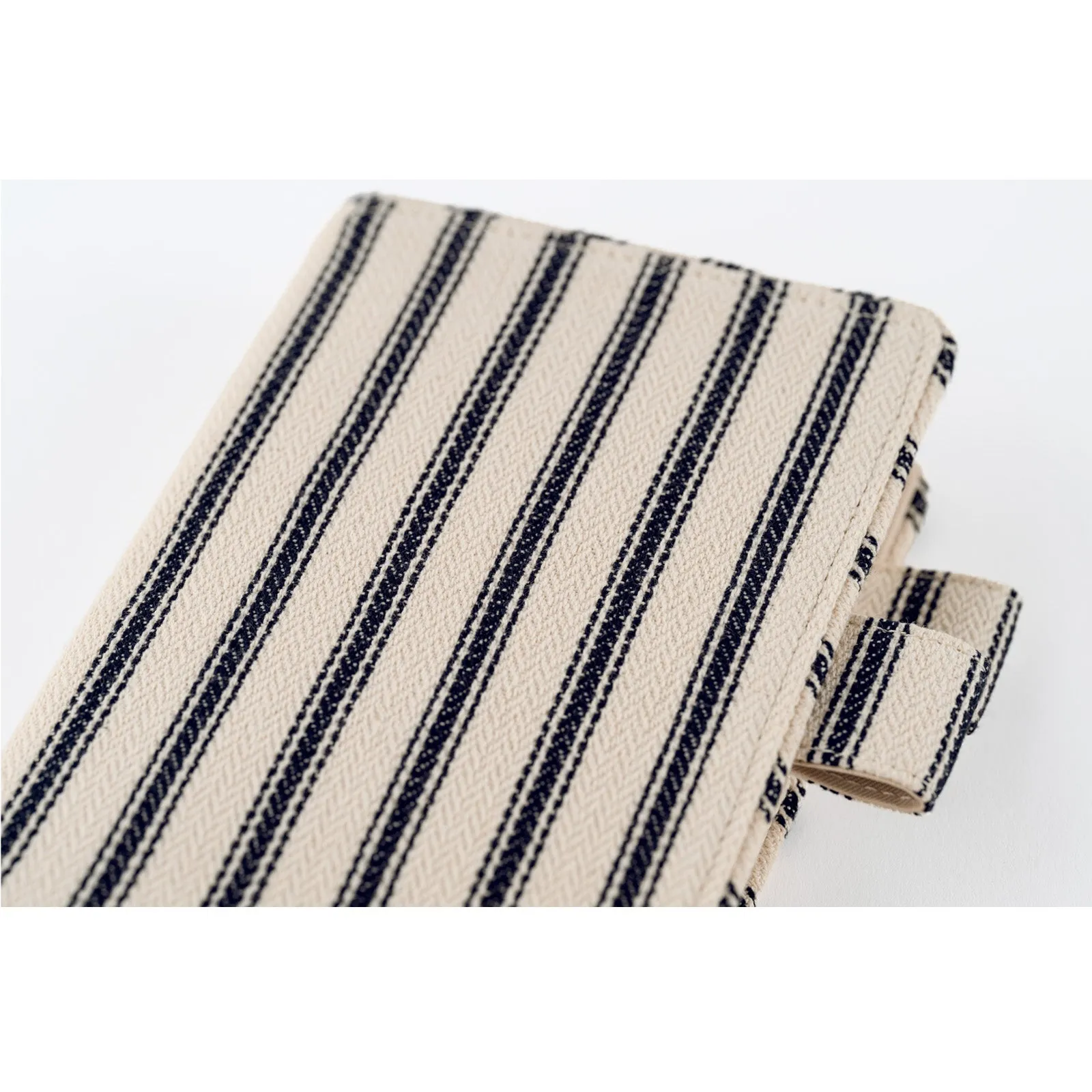 Hobonichi Techo Cover Original A6 -  Lined Fabric: Herringbone (Ivory x Black)