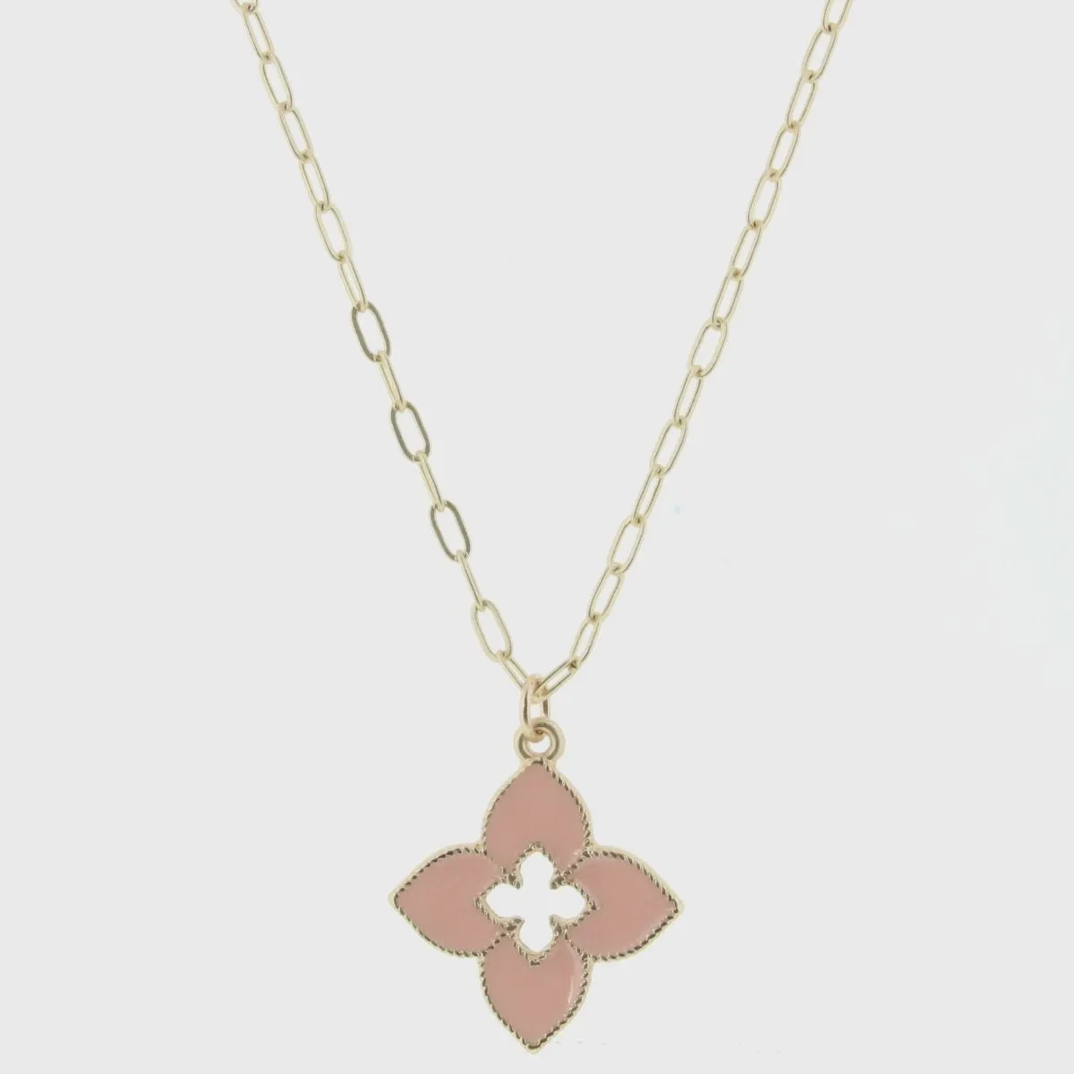 JM LONG CHAIN NECKLACE | QUATREFOIL PENDANT