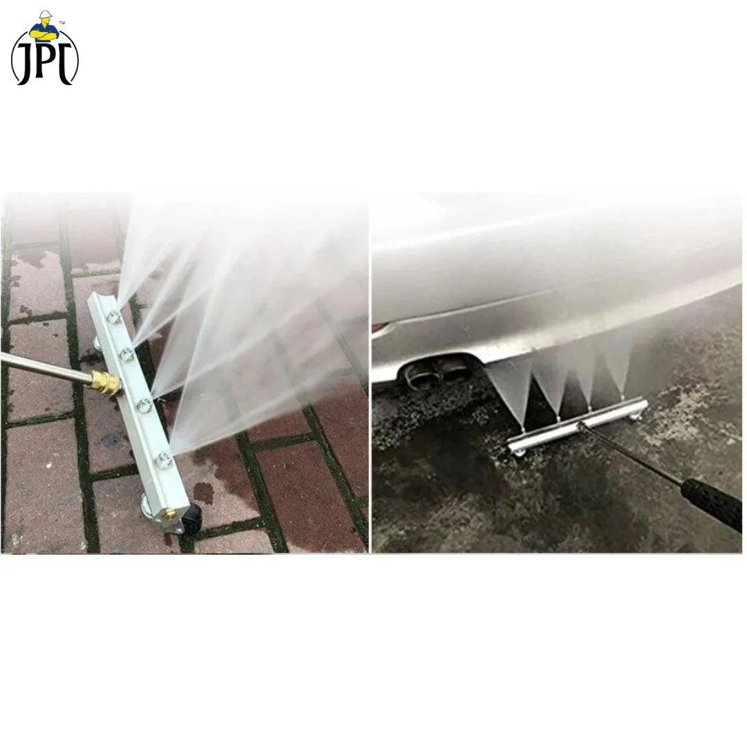 JPT 16-Inch Pressure Washer Undercarriage Cleaner | 2-in-1 Function | 4000 PSI Water Broom | 4 Nozzles | 45° 2 Extension Wand