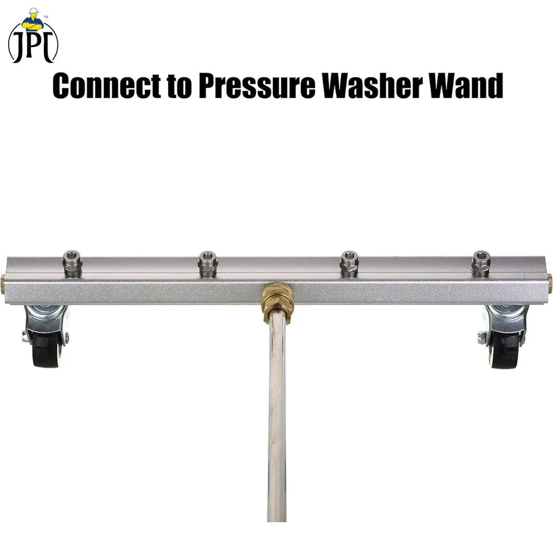 JPT 16-Inch Pressure Washer Undercarriage Cleaner | 2-in-1 Function | 4000 PSI Water Broom | 4 Nozzles | 45° 2 Extension Wand