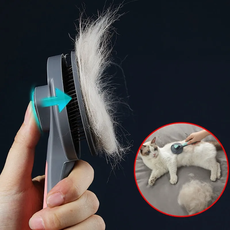 Kimpets Cat and Dog Comb Hair Remover Brush Pet Grooming Removes Tangled Self Cleaning Pet Supplies Accessories