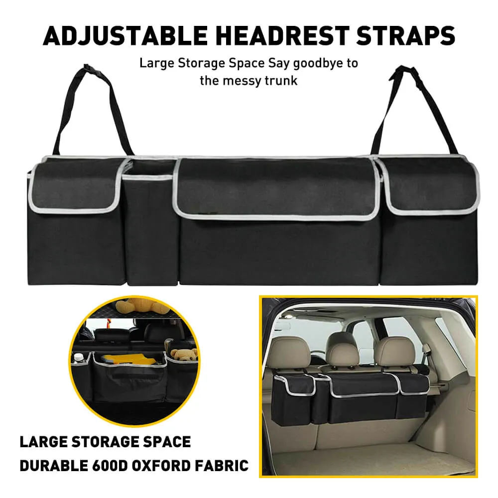 Large Capacity Waterproof Universal Car Trunk Organizer, Sturdy Space Saver Hanging Car Accessories Interior