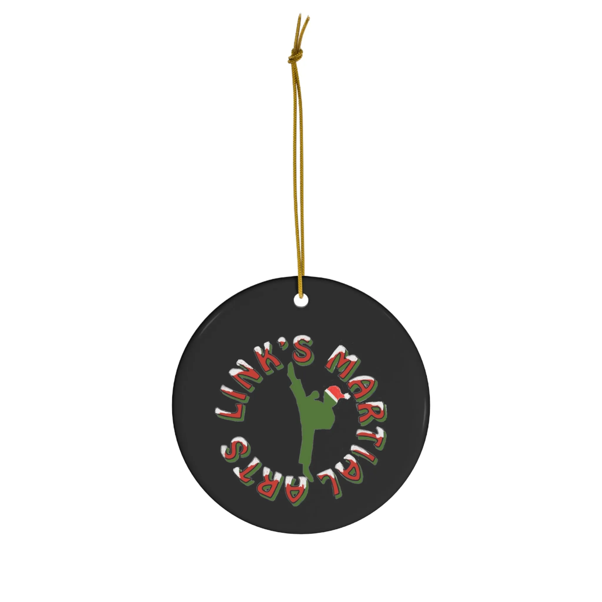 Link's Martial Arts Holiday Logo Ceramic Ornament