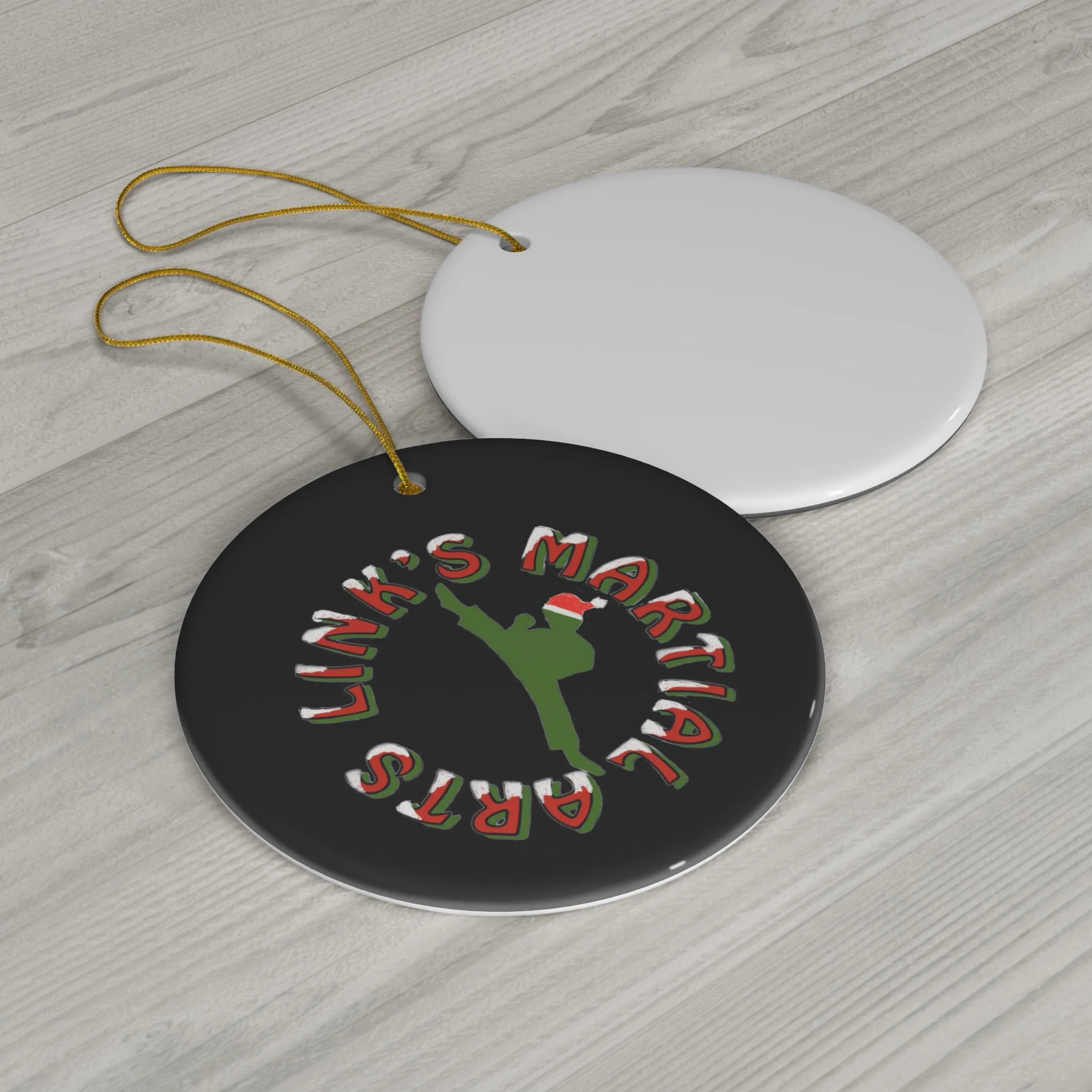 Link's Martial Arts Holiday Logo Ceramic Ornament