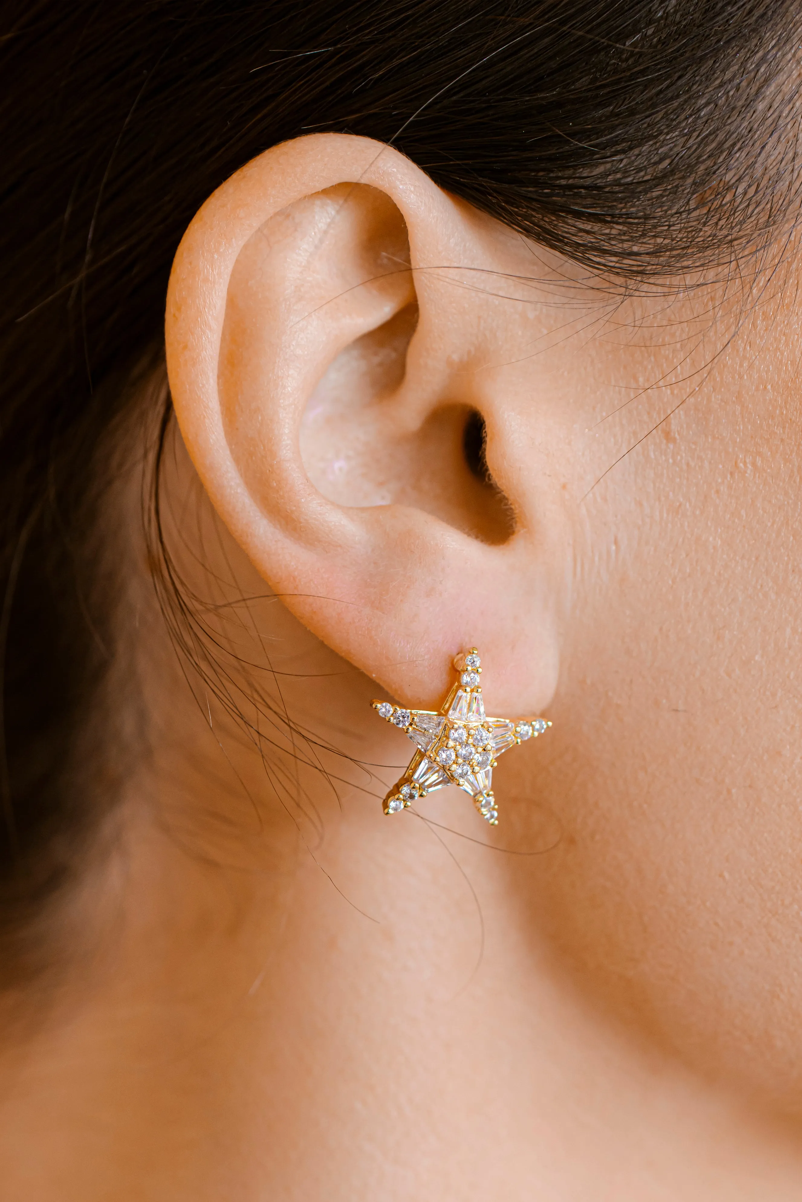 Luminous Star Earrings | Gold