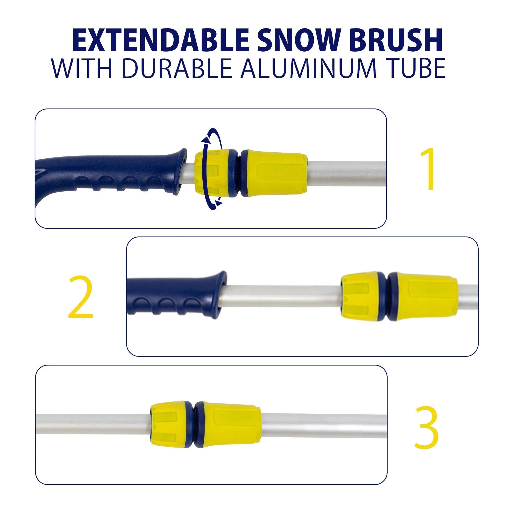 Michelin Extendable 35-45" Snow Brush for Trucks, Ice Scraper, Lightweight Ergonomic Design, Dual Handle Snow Removal Tool, Scratch Free Auto Window Snowbrush, Windshield Broom for Car, SUV