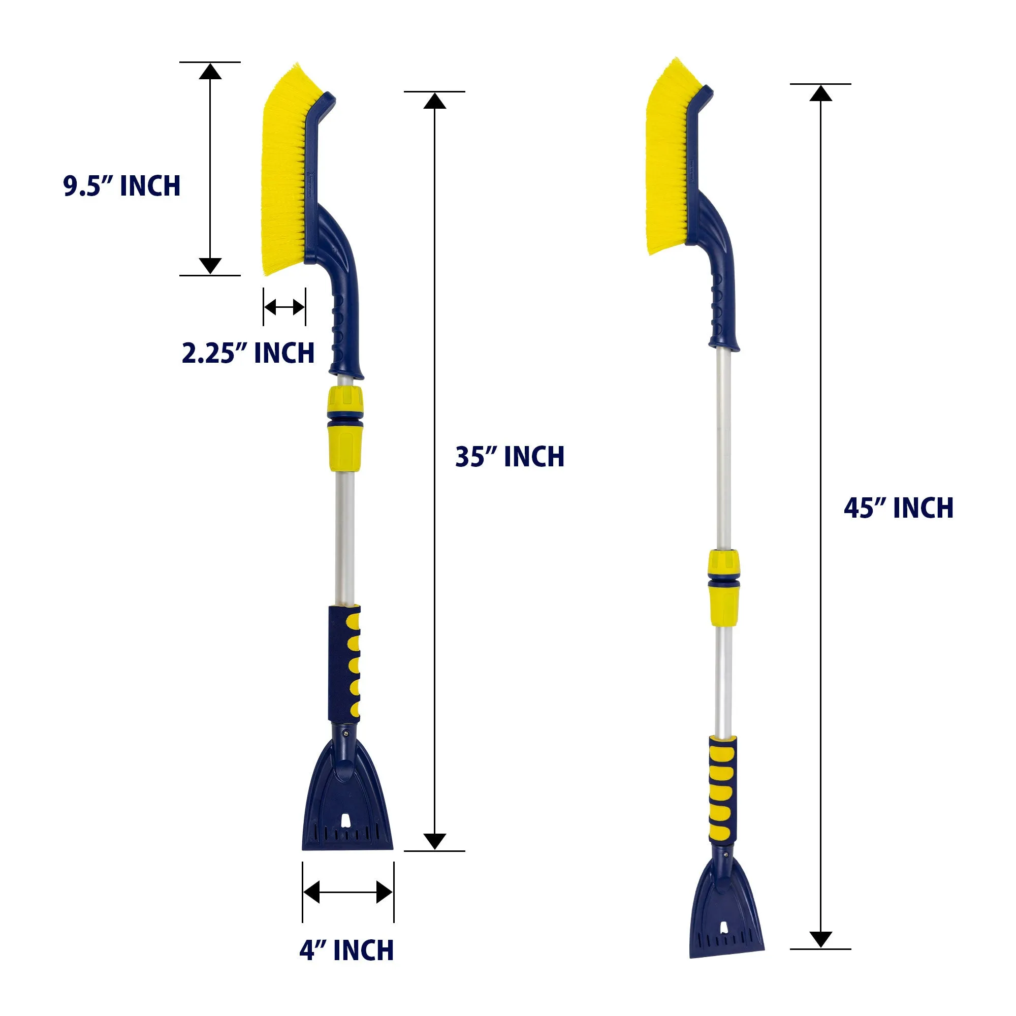 Michelin Extendable 35-45" Snow Brush for Trucks, Ice Scraper, Lightweight Ergonomic Design, Dual Handle Snow Removal Tool, Scratch Free Auto Window Snowbrush, Windshield Broom for Car, SUV