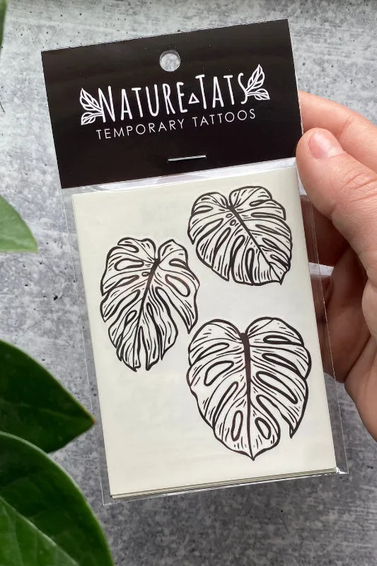 monstera leaves temporary tattoo