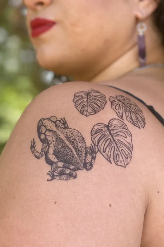 monstera leaves temporary tattoo