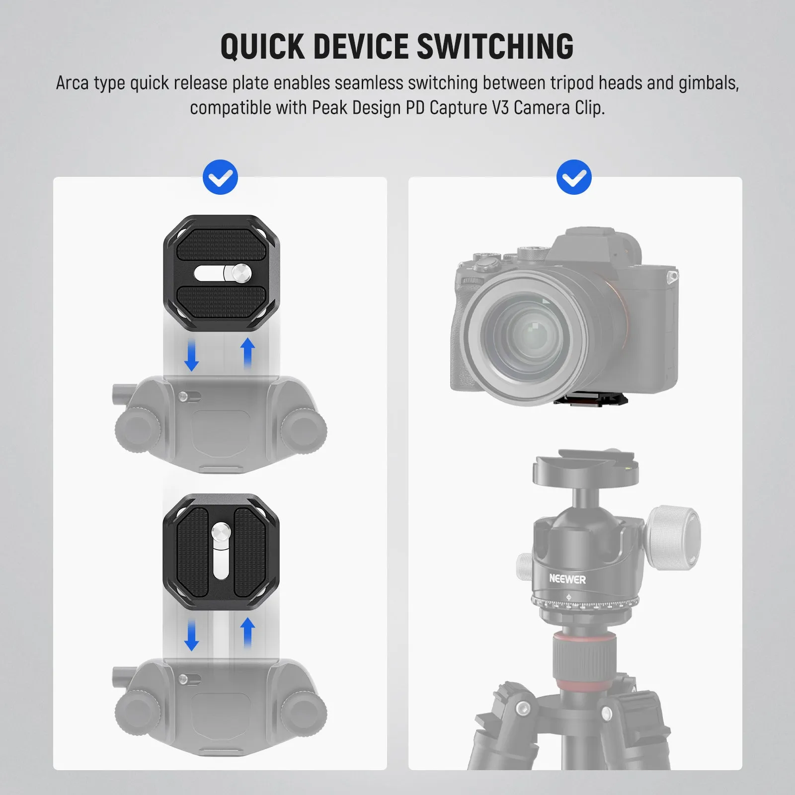 NEEWER GM34 Camera Quick Release Plate Kit