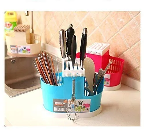 Plastic Multifunctional Kitchen Cutlery Strainer Storage Holder Stand