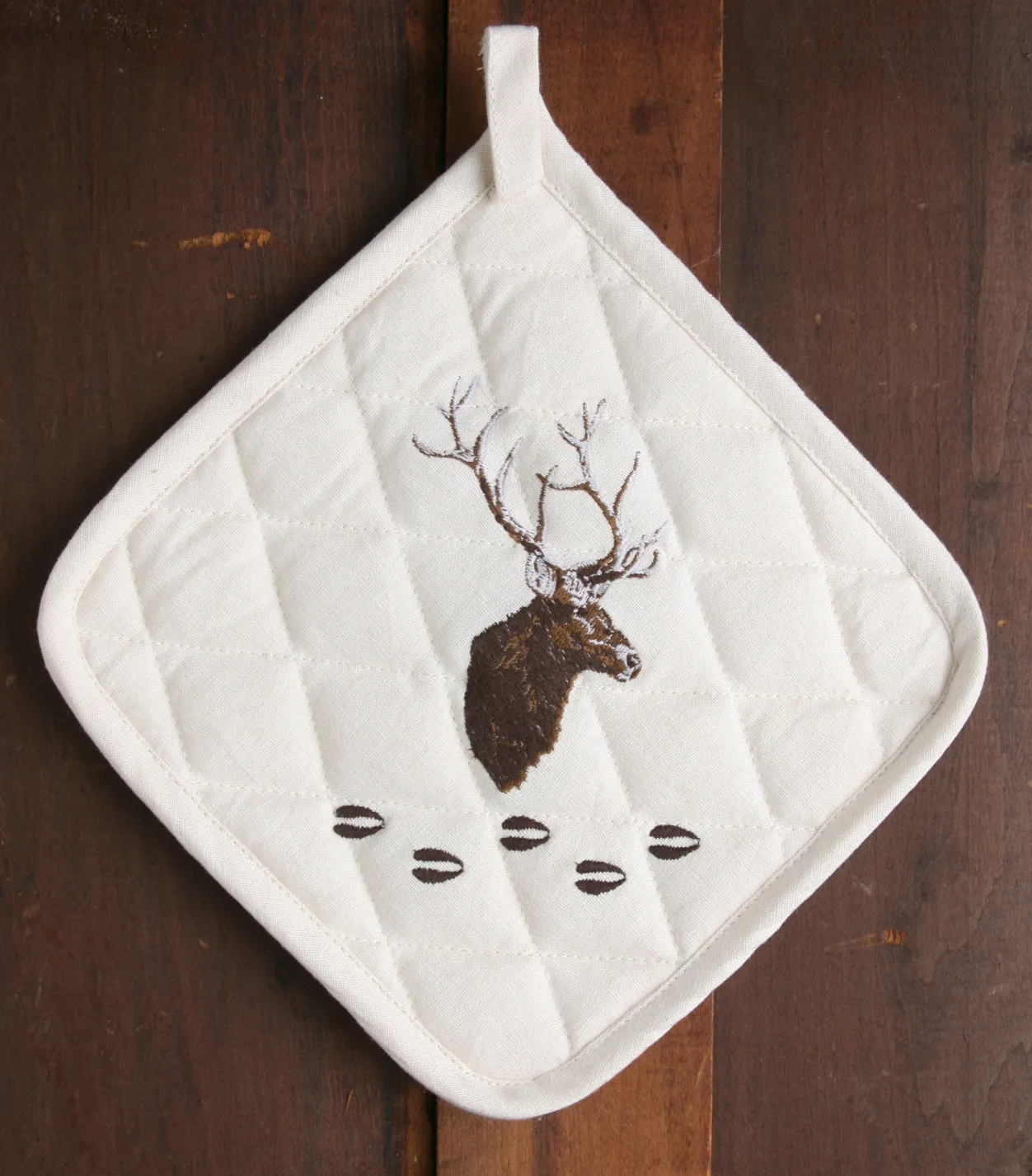 "Elk" 100% Cotton Embroidered Pot Holder