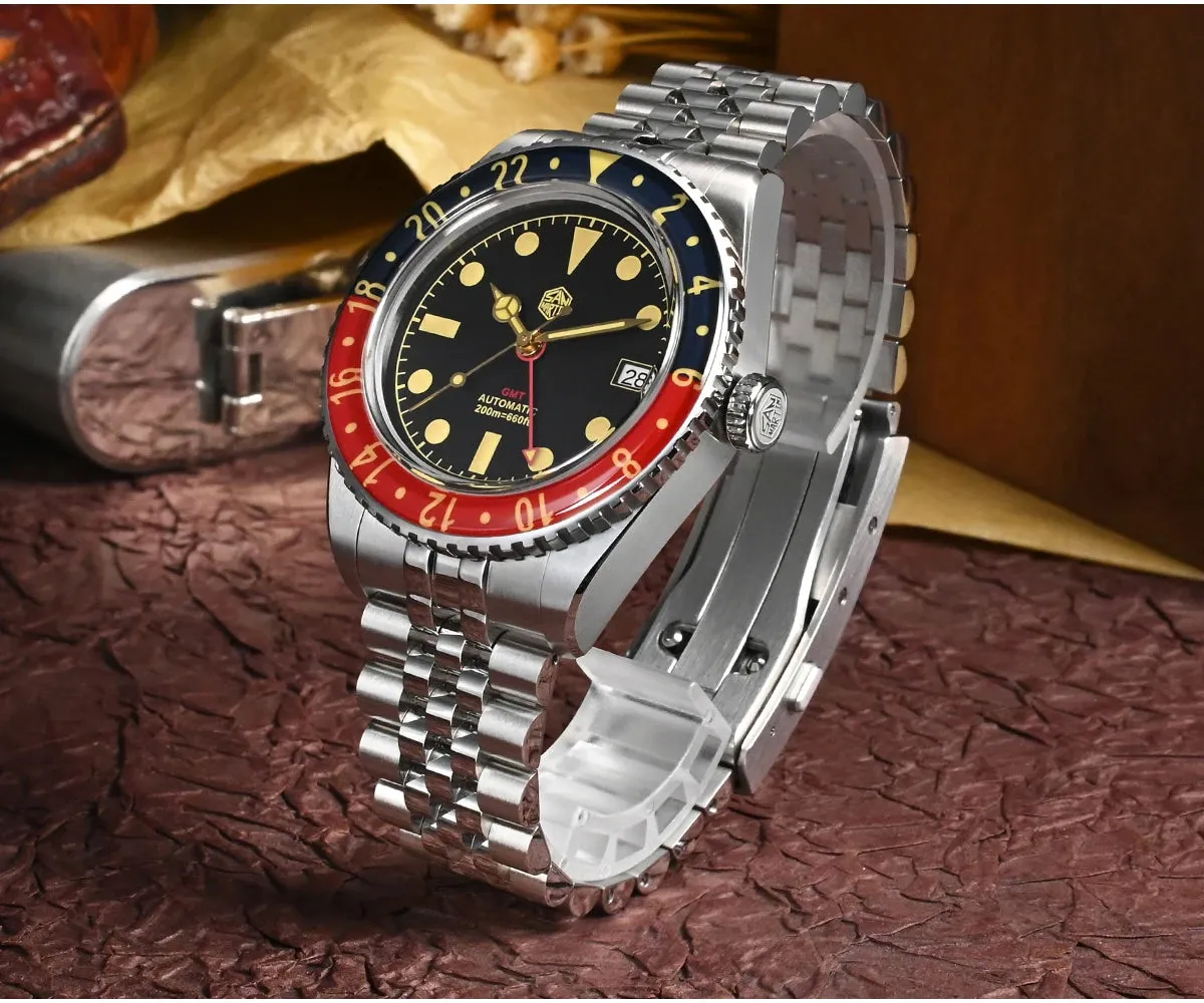 San Martin Vintage NH34 GMT Watch SN005