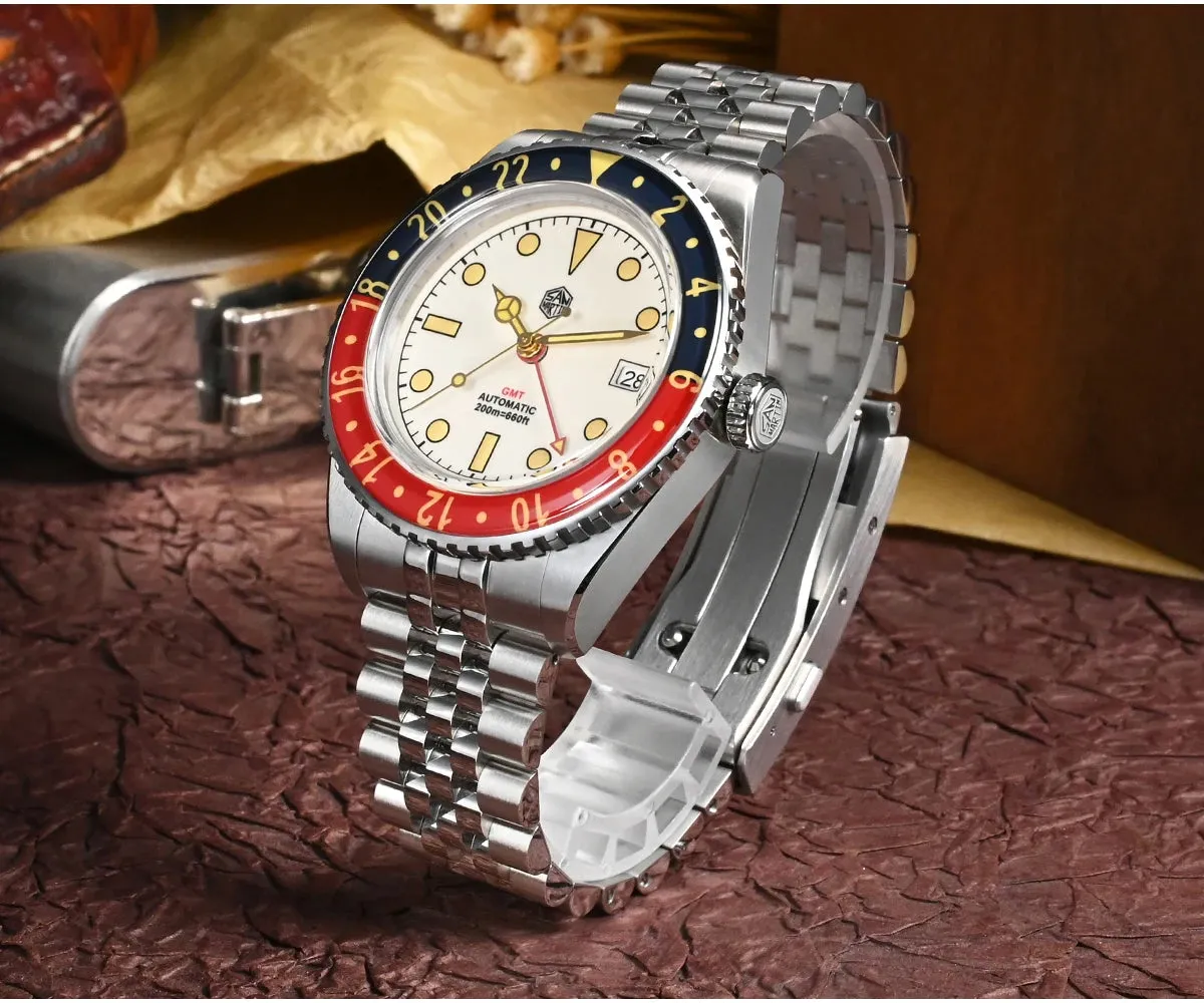 San Martin Vintage NH34 GMT Watch SN005