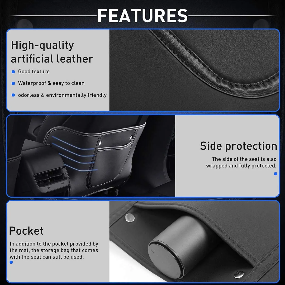 Seat Back Kick Protector for Tesla Model 3 2017-2024