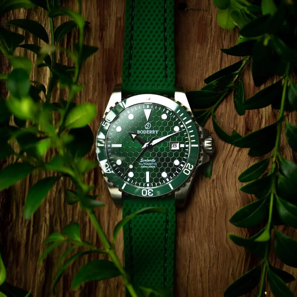 SEATURTLE.OCEAN(TITANIUM) - Automatic Titanium Diver Watch | Turtle Green