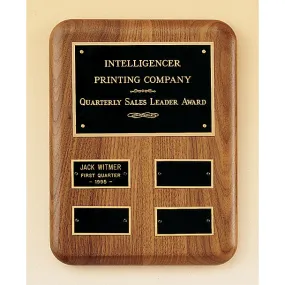 Solid American Walnut Quarterly Plaque