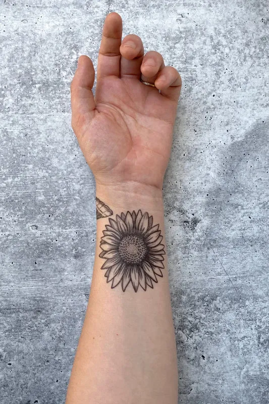 sunflower temporary tattoo