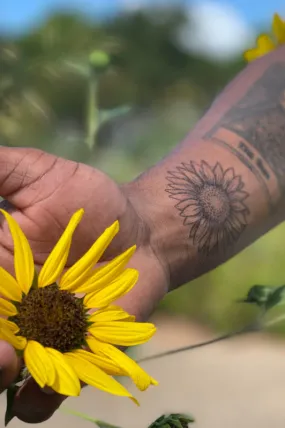 sunflower temporary tattoo