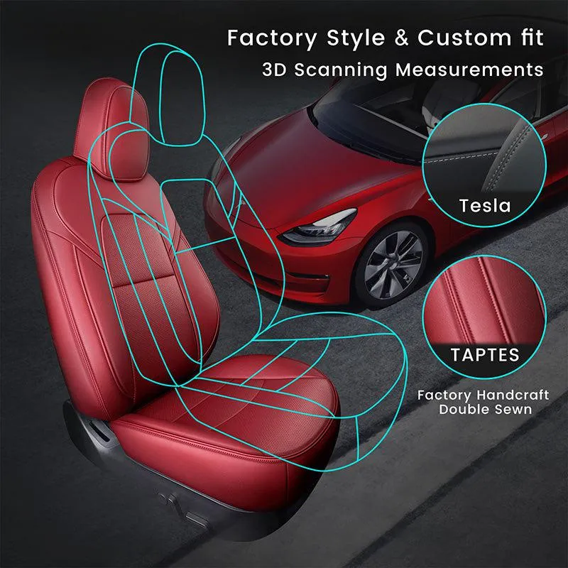 TAPTES® Seat Covers for Tesla Model 3 Front Seats, Front Seat Covers for Model 3 2024 2023 2022 2021 2020 2019 2018 2017